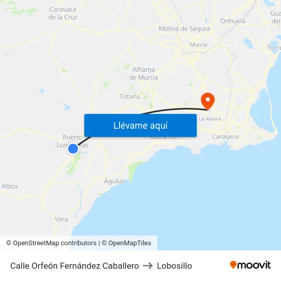 Calle Orfeón Fernández Caballero to Lobosillo map