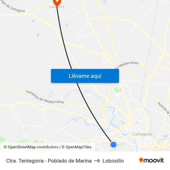 Ctra. Tentegorra - Poblado de Marina to Lobosillo map