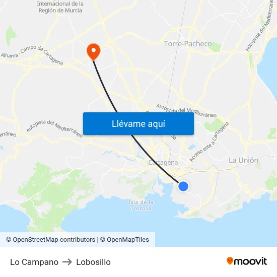 Lo Campano to Lobosillo map
