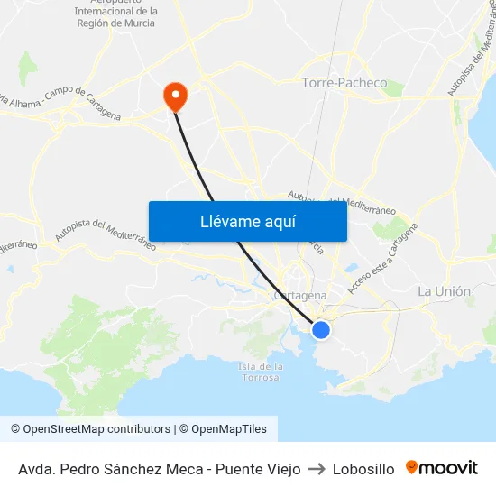 Avda. Pedro Sánchez Meca - Puente Viejo to Lobosillo map