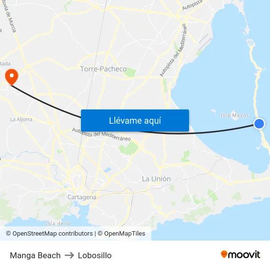 Manga Beach to Lobosillo map