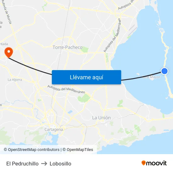El Pedruchillo to Lobosillo map