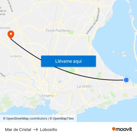 Mar de Cristal to Lobosillo map