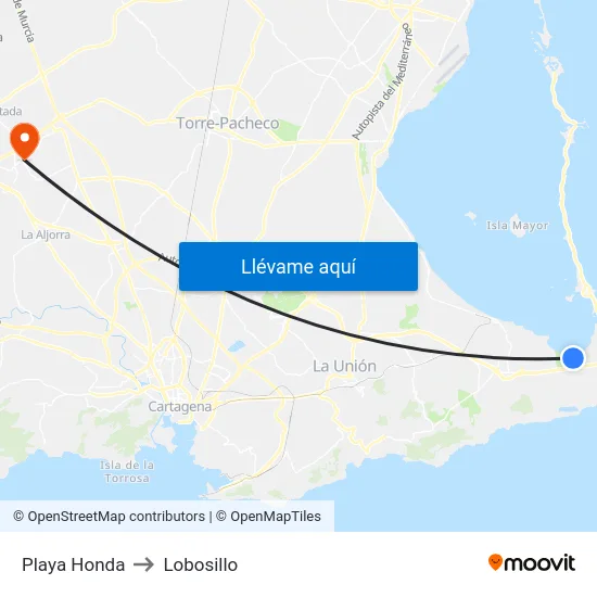 Playa Honda to Lobosillo map