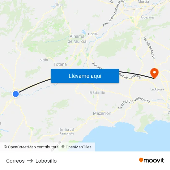 Correos to Lobosillo map
