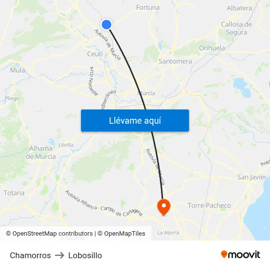 Chamorros to Lobosillo map