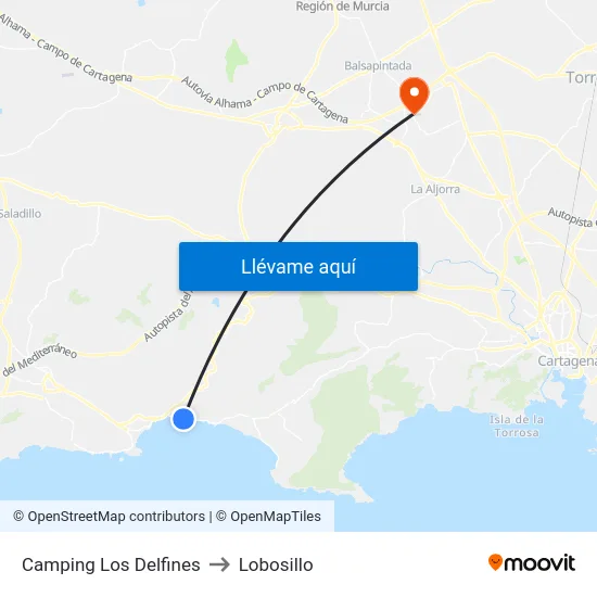 Camping Los Delfines to Lobosillo map