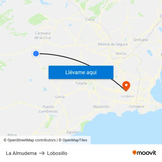 La Almudema to Lobosillo map