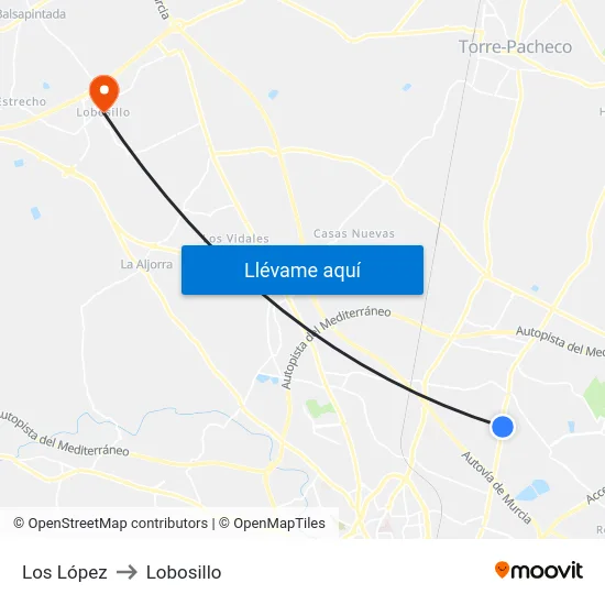 Los López to Lobosillo map