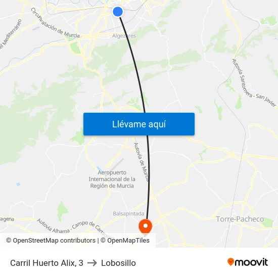 Carril Huerto Alix, 3 to Lobosillo map