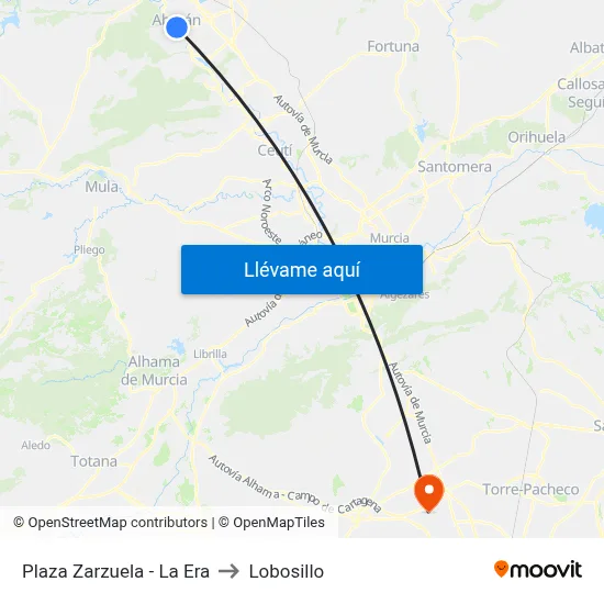 Plaza Zarzuela - La Era to Lobosillo map