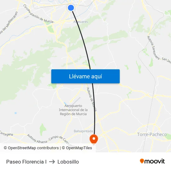 Paseo Florencia I to Lobosillo map