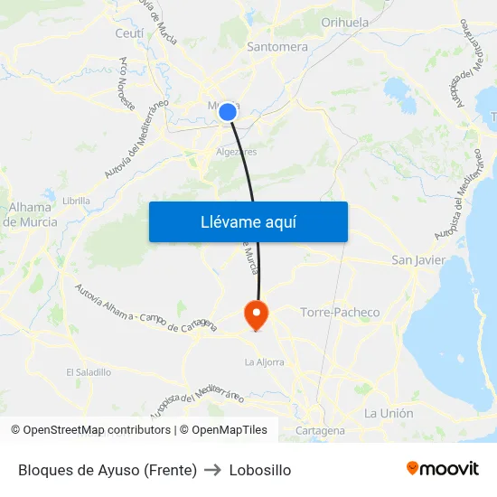 Bloques de Ayuso (Frente) to Lobosillo map