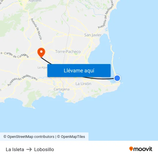 La Isleta to Lobosillo map