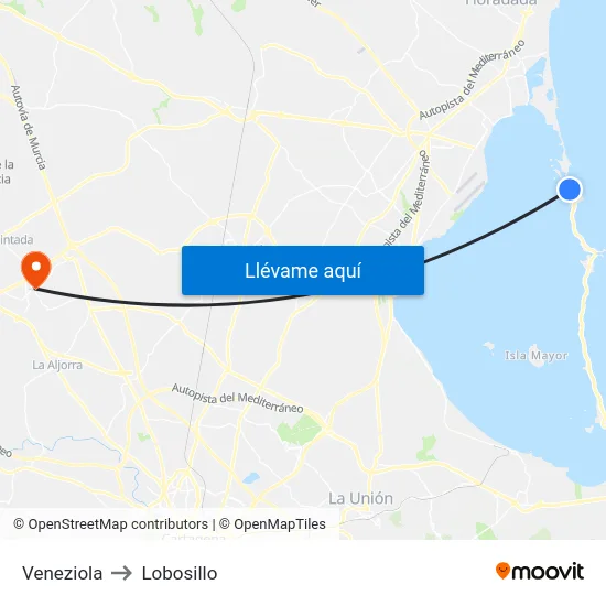 Veneziola to Lobosillo map