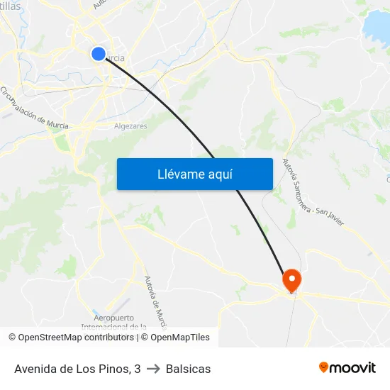 Avenida de Los Pinos, 3 to Balsicas map