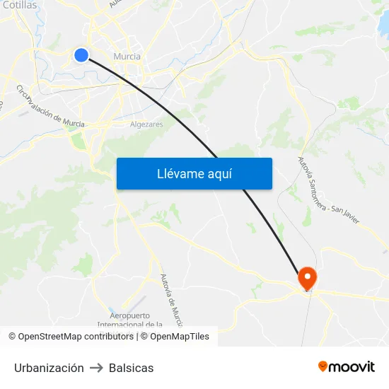 Urbanización to Balsicas map