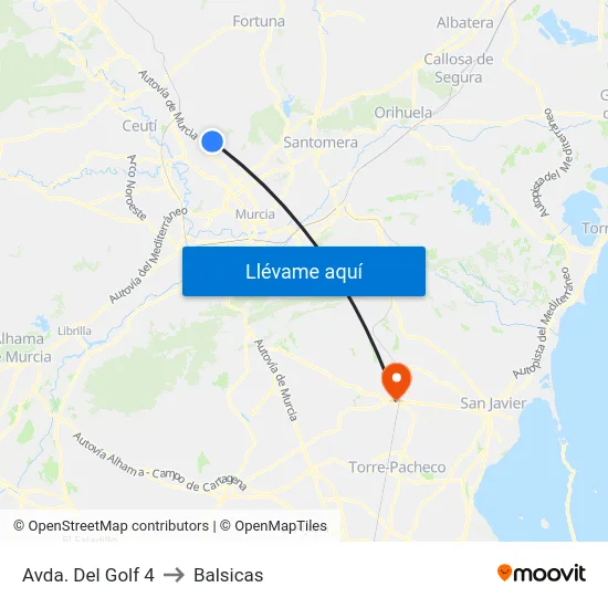 Avda. Del Golf 4 to Balsicas map