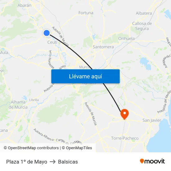 Plaza 1º de Mayo to Balsicas map