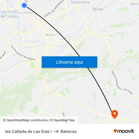 Ies Cañada de Las Eras I to Balsicas map