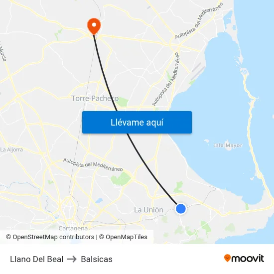 Llano Del Beal to Balsicas map