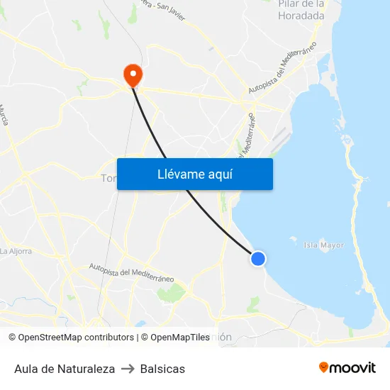 Aula de Naturaleza to Balsicas map