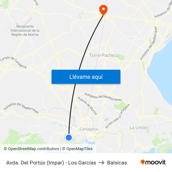Avda. Del Portús (Impar) - Los Garcías to Balsicas map