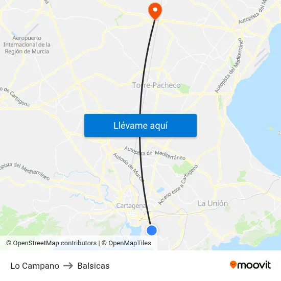 Lo Campano to Balsicas map