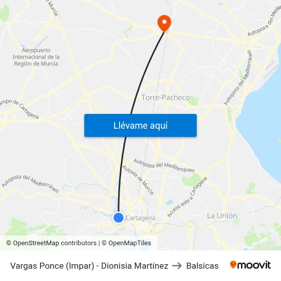 Vargas Ponce (Impar) - Dionisia Martínez to Balsicas map