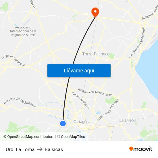 Urb. La Loma to Balsicas map