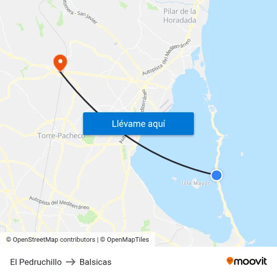 El Pedruchillo to Balsicas map