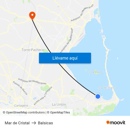Mar de Cristal to Balsicas map
