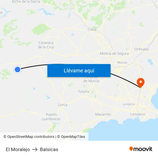 El Moralejo to Balsicas map