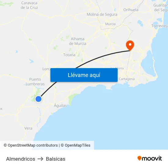 Almendricos to Balsicas map