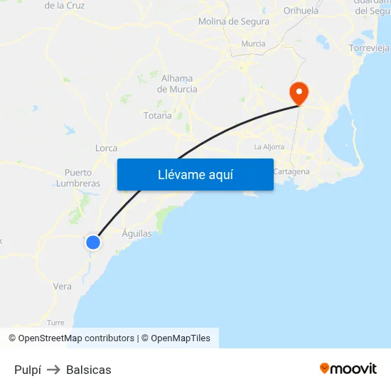 Pulpí to Balsicas map