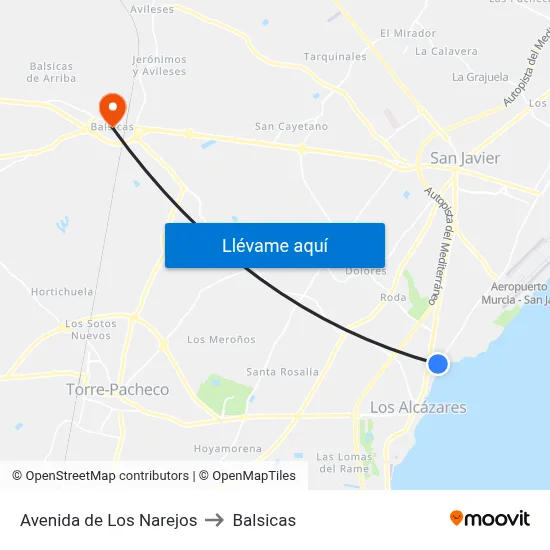 Avenida de Los Narejos to Balsicas map