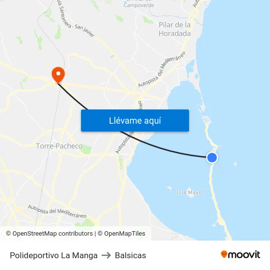 Polideportivo La Manga to Balsicas map