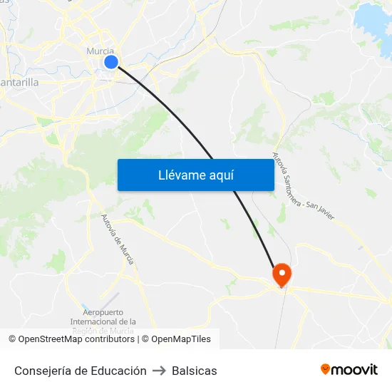 Consejería de Educación to Balsicas map