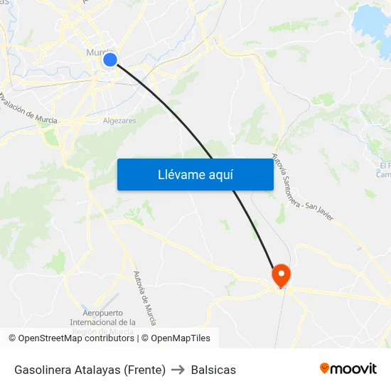Gasolinera Atalayas (Frente) to Balsicas map