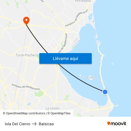 Isla Del Ciervo to Balsicas map