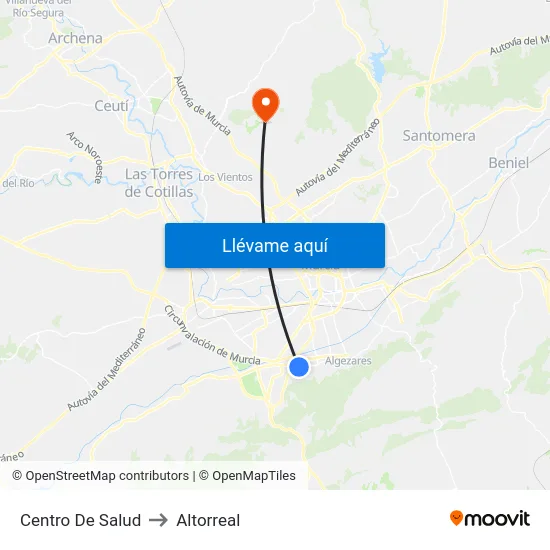 Centro De Salud to Altorreal map