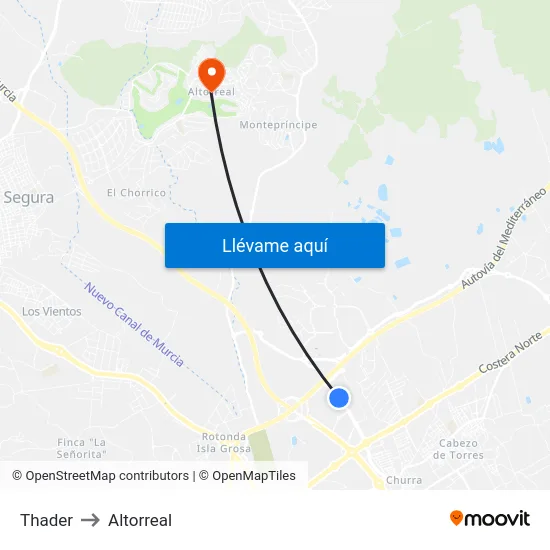 Thader to Altorreal map