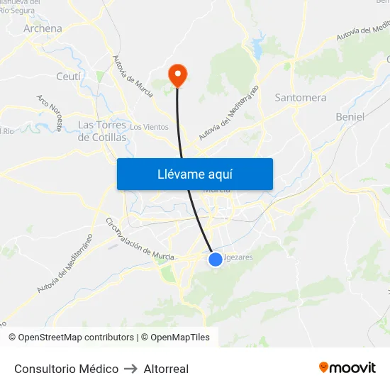 Consultorio Médico to Altorreal map