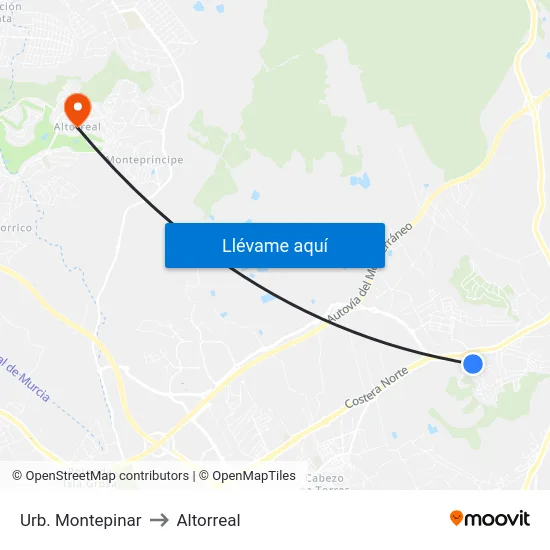 Urb. Montepinar to Altorreal map