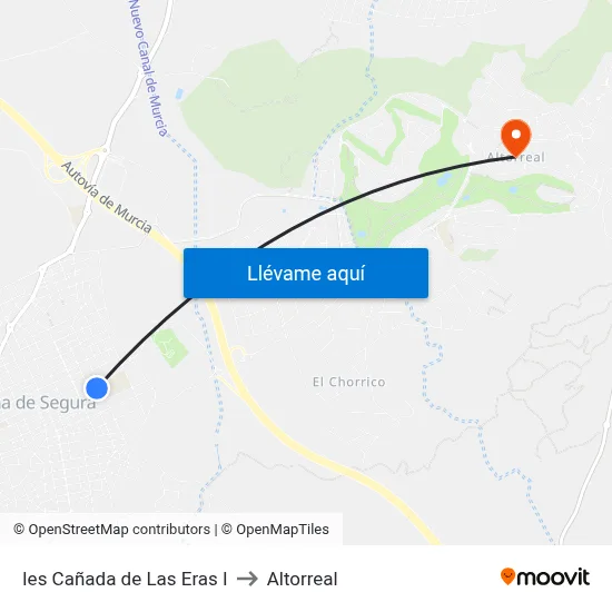 Ies Cañada de Las Eras I to Altorreal map