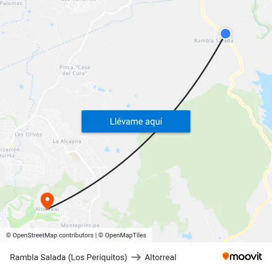 Rambla Salada (Los Periquitos) to Altorreal map