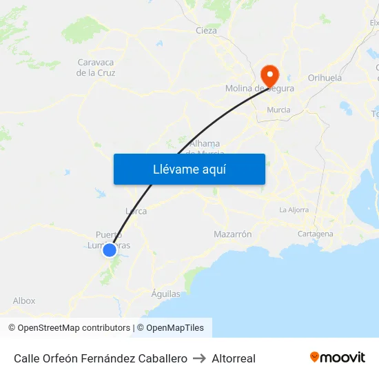 Calle Orfeón Fernández Caballero to Altorreal map