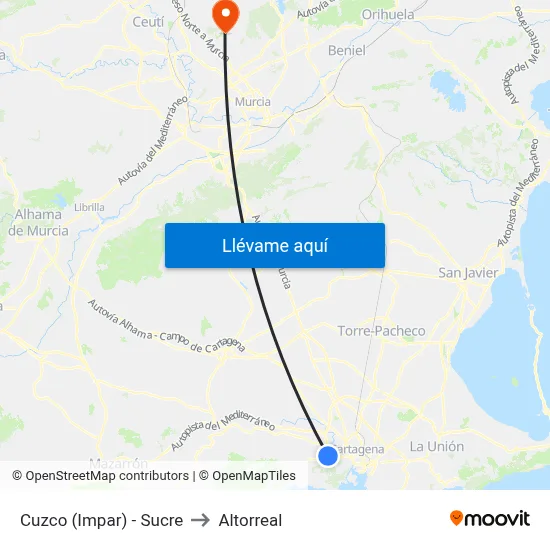 Cuzco (Impar) - Sucre to Altorreal map