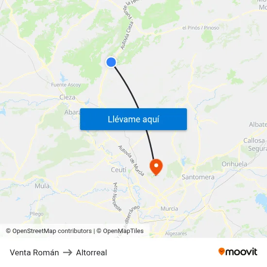 Venta Román to Altorreal map