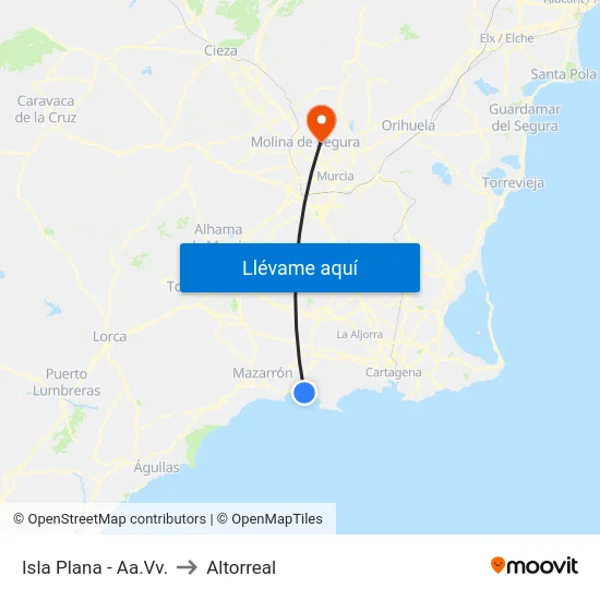 Isla Plana - Aa.Vv. to Altorreal map